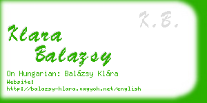 klara balazsy business card