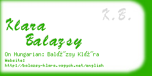 klara balazsy business card